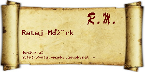 Rataj Márk névjegykártya